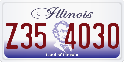 IL license plate Z354030