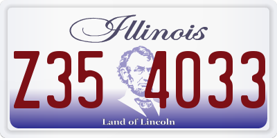 IL license plate Z354033
