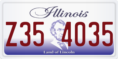 IL license plate Z354035