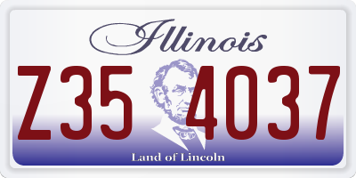 IL license plate Z354037