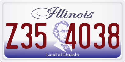 IL license plate Z354038