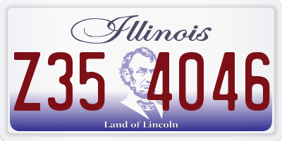 IL license plate Z354046