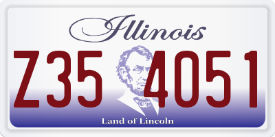 IL license plate Z354051