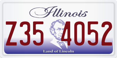IL license plate Z354052