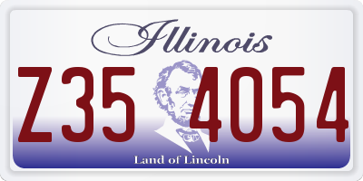 IL license plate Z354054