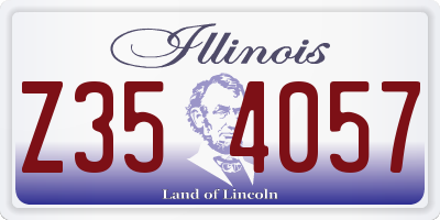 IL license plate Z354057