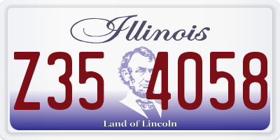 IL license plate Z354058