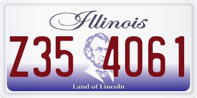 IL license plate Z354061