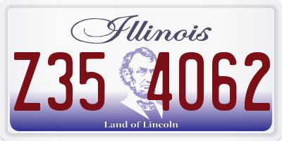IL license plate Z354062