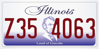 IL license plate Z354063
