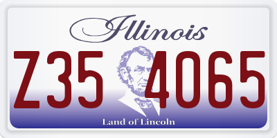 IL license plate Z354065