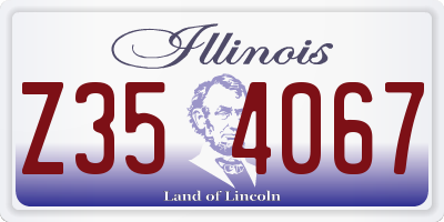 IL license plate Z354067