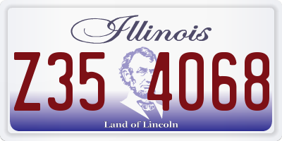 IL license plate Z354068