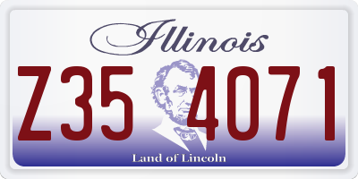 IL license plate Z354071