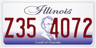 IL license plate Z354072