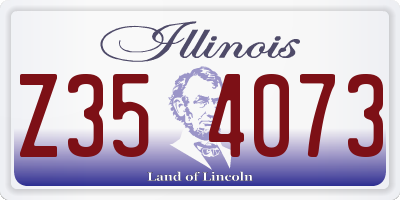 IL license plate Z354073