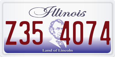 IL license plate Z354074