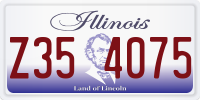 IL license plate Z354075