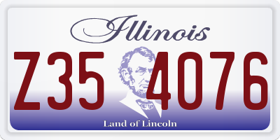 IL license plate Z354076