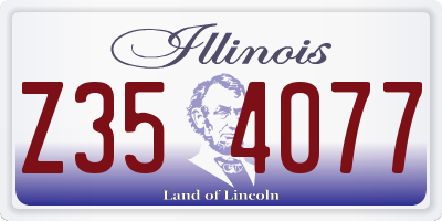 IL license plate Z354077