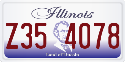 IL license plate Z354078