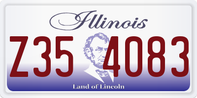 IL license plate Z354083