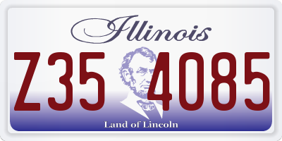IL license plate Z354085