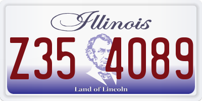 IL license plate Z354089