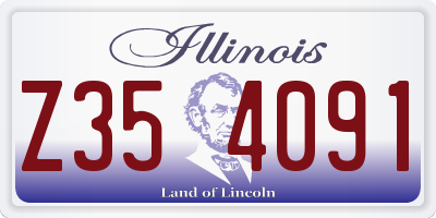 IL license plate Z354091