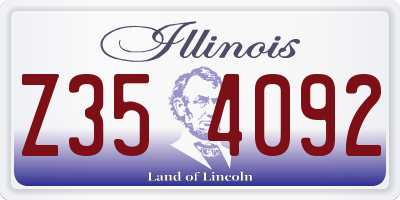 IL license plate Z354092