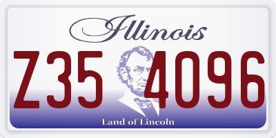 IL license plate Z354096