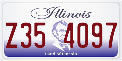 IL license plate Z354097