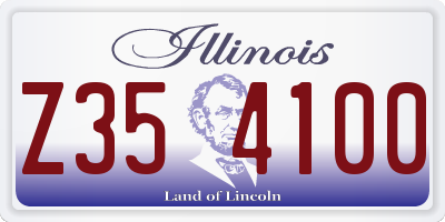 IL license plate Z354100