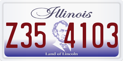 IL license plate Z354103