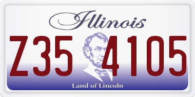 IL license plate Z354105