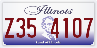 IL license plate Z354107