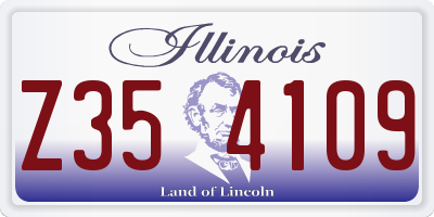 IL license plate Z354109