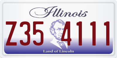 IL license plate Z354111