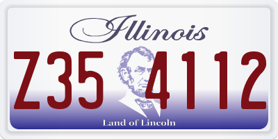 IL license plate Z354112