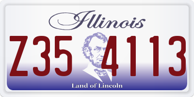 IL license plate Z354113