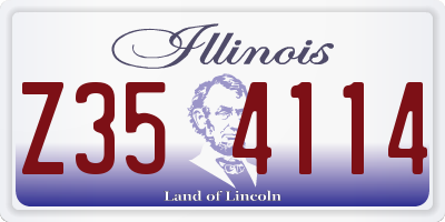 IL license plate Z354114