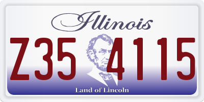 IL license plate Z354115