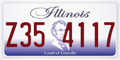 IL license plate Z354117