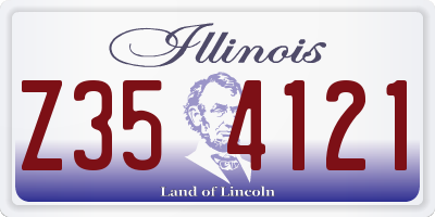 IL license plate Z354121