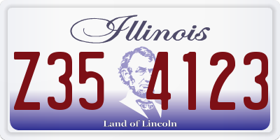 IL license plate Z354123