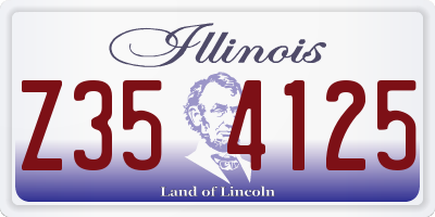 IL license plate Z354125