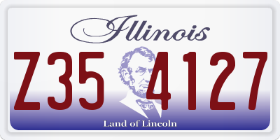 IL license plate Z354127