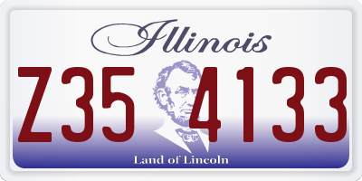 IL license plate Z354133