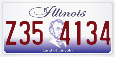 IL license plate Z354134
