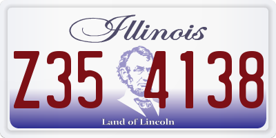 IL license plate Z354138